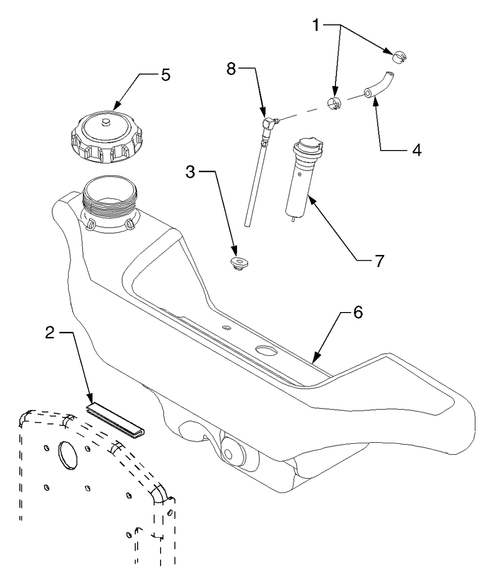Fuel Tank Diagram and Parts List for GT3200 14A692010-14B692710 Cub Cadet Lawn Tractor